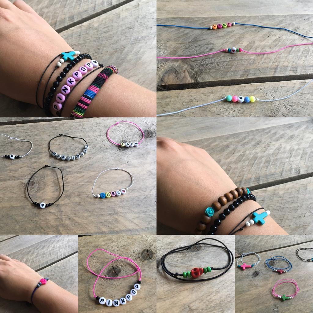 Armbandjes, Sieraden, Tassen en Uiterlijk, Armbanden, Nieuw, Elastiek, Overige kleuren, Met bedels of kralen, Ophalen of Verzenden