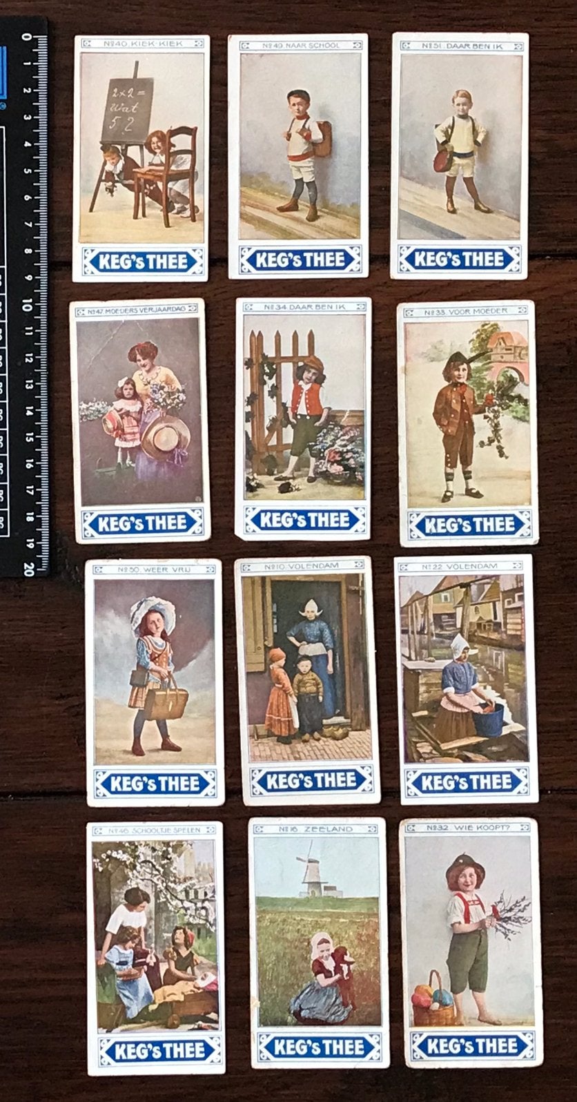 12 Oude Reclameplaatjes KEG’s THEE uit 1910, Ophalen of Verzenden, Zo goed als nieuw, Overige typen