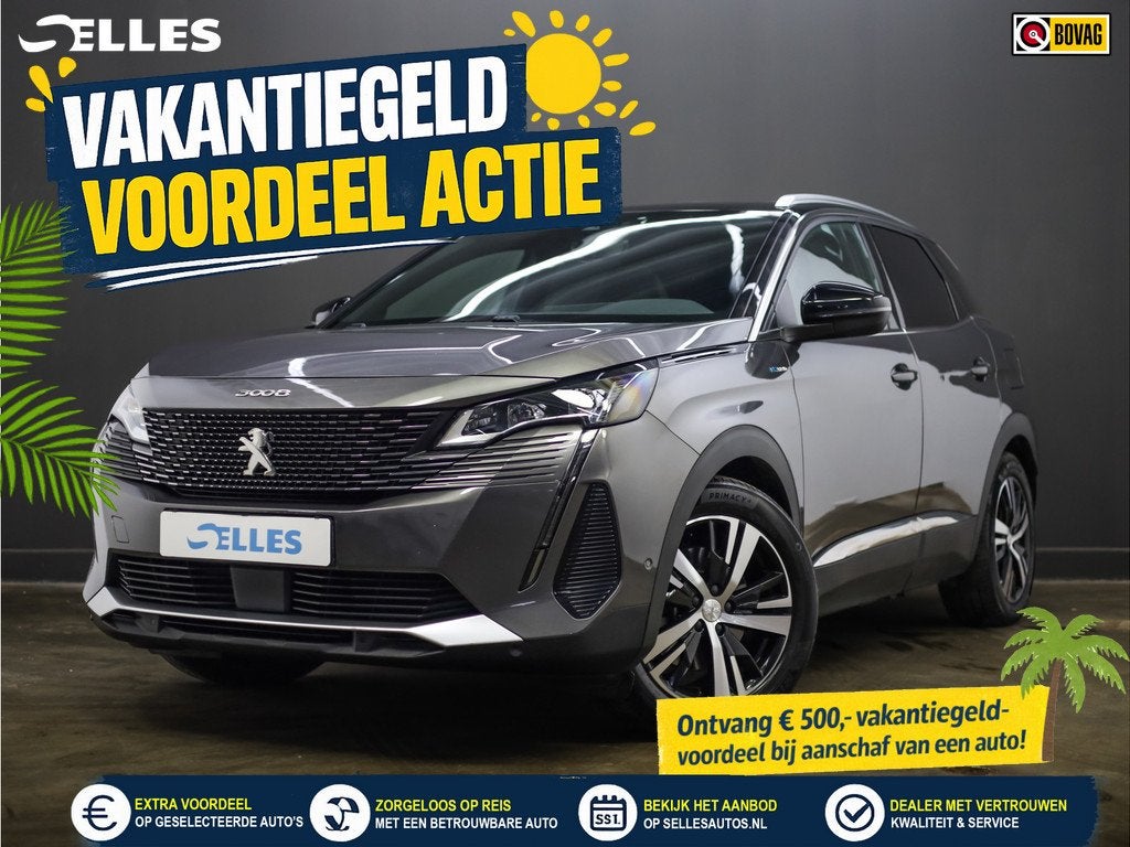 Peugeot 3008 1.6 HYbrid 300 GT Pack | Panoramadak | Black Pa, Leder en Stof, Bedrijf, Hybride Elektrisch/Benzine, 71 km/l