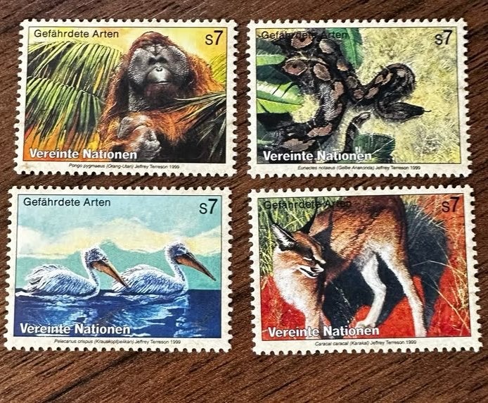 Verenigde Naties Wenen 1999 Dieren Vogels Postfris, Ophalen of Verzenden, Postfris