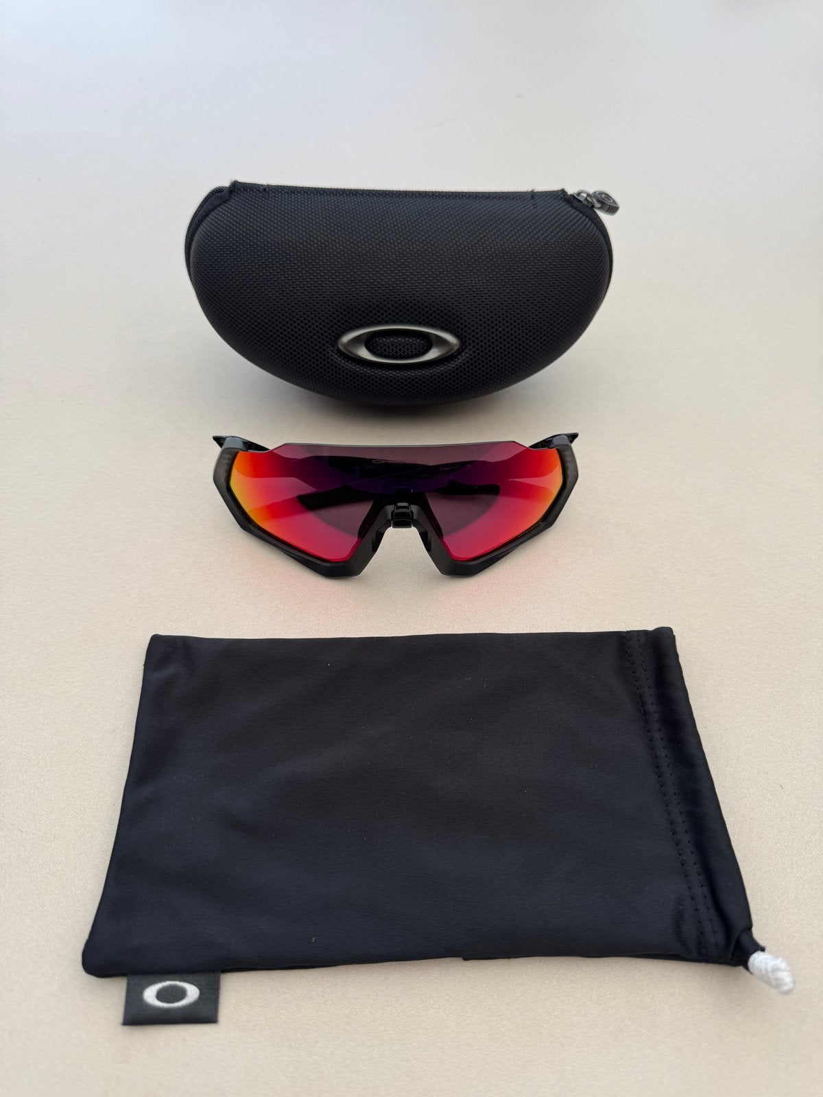 Oakley Flight Jacket Prizm Road Zonnebril, Sieraden, Tassen en Uiterlijk, Zonnebril, Verzenden, Zwart, Zo goed als nieuw