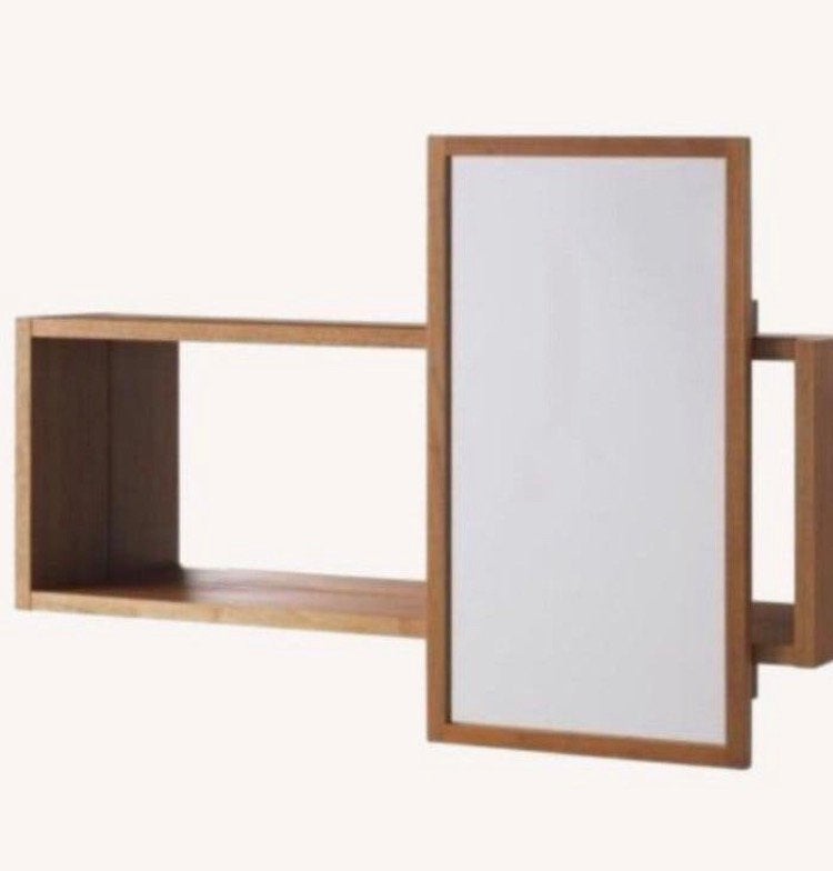Vintage spiegelkast midcentury kast hout met sliding spiegel, Teakhout, Ophalen of Verzenden, Zo goed als nieuw, Minder dan 150 cm