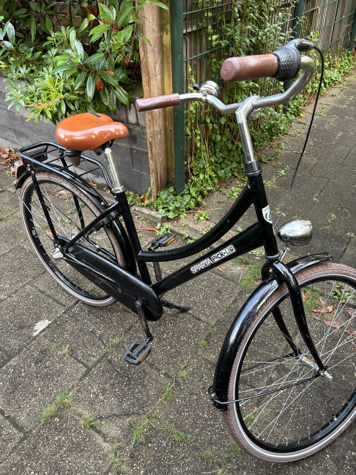 Sparta Pick-Up Damesfiets - Zwart met bruin zadel, Terugtraprem, Sparta, Versnellingen, Ophalen of Verzenden