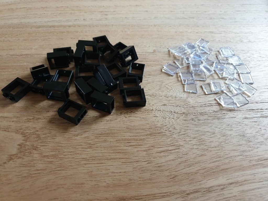 Partij N365=25x Nieuwe Lego ramen met glas(Meerdere setjes)