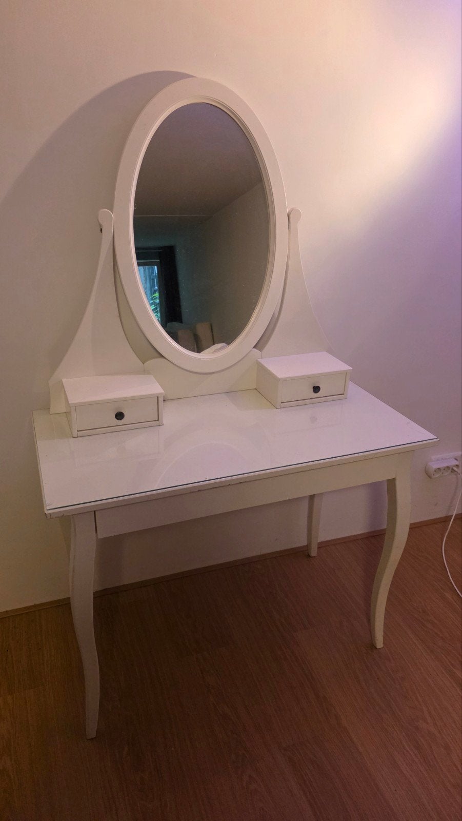 ikea HEMNES kaptafel met spiegel/Dressing Table with mirror, Ophalen, Gebruikt, 50 tot 100 cm, Hout