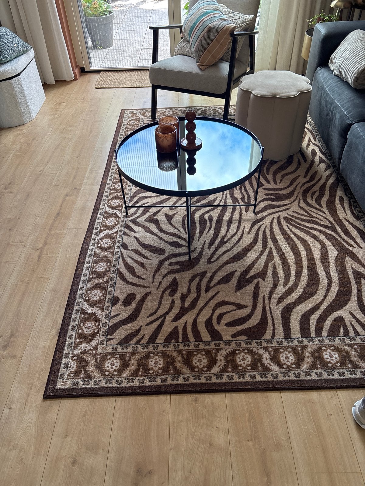 Salontafel met glazen blad, Ophalen, Zo goed als nieuw, Rond, Glas