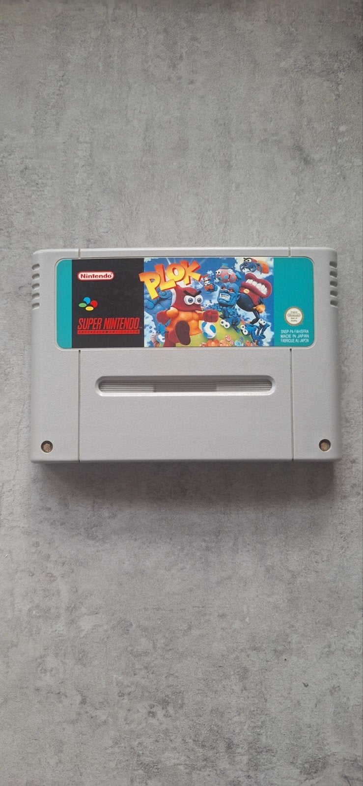 Plok! Super Nintendo SNES Game Cartridge, Ophalen, Gebruikt, 1 speler, Platform
