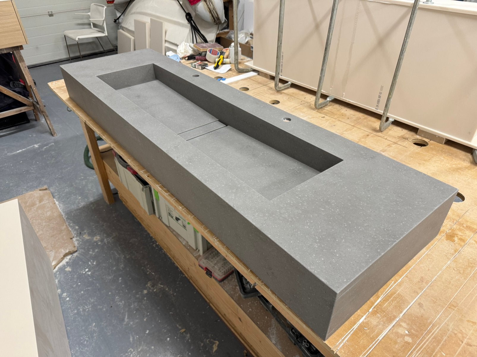 Corian solid surface wastafel 1.75 mtr, Ophalen, 150 tot 200 cm, Nieuw, Minder dan 100 cm