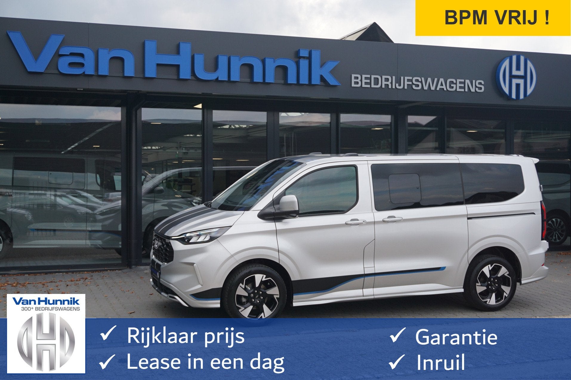 Ford Transit Custom 320S 170PK DC Sport AUT BPM VRIJ Demo! N, Stof, Gebruikt, Euro 6, Origineel Nederlands