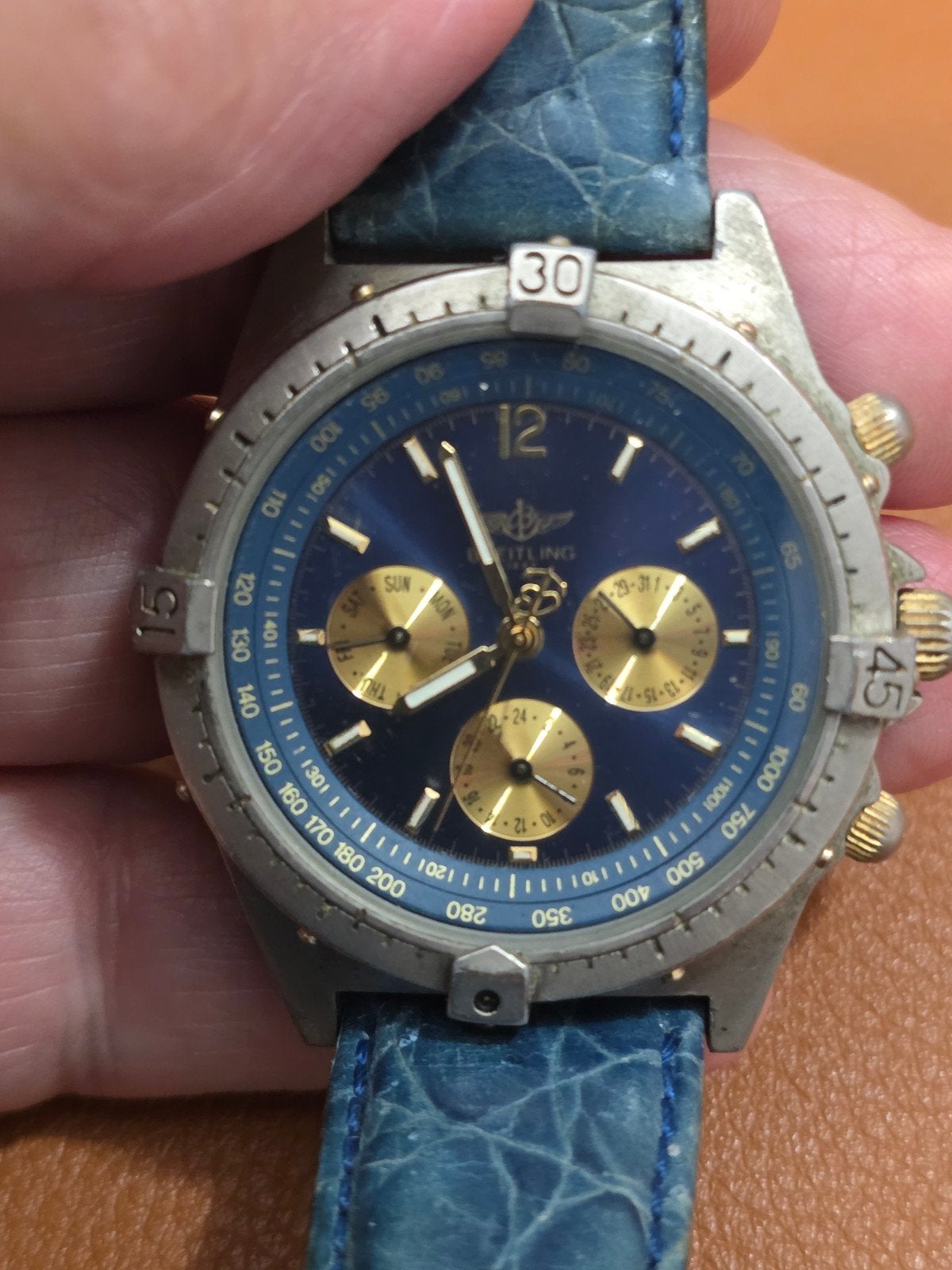 Heren horloge, Sieraden, Tassen en Uiterlijk, Verzenden, Gebruikt, Blauw, Jongen