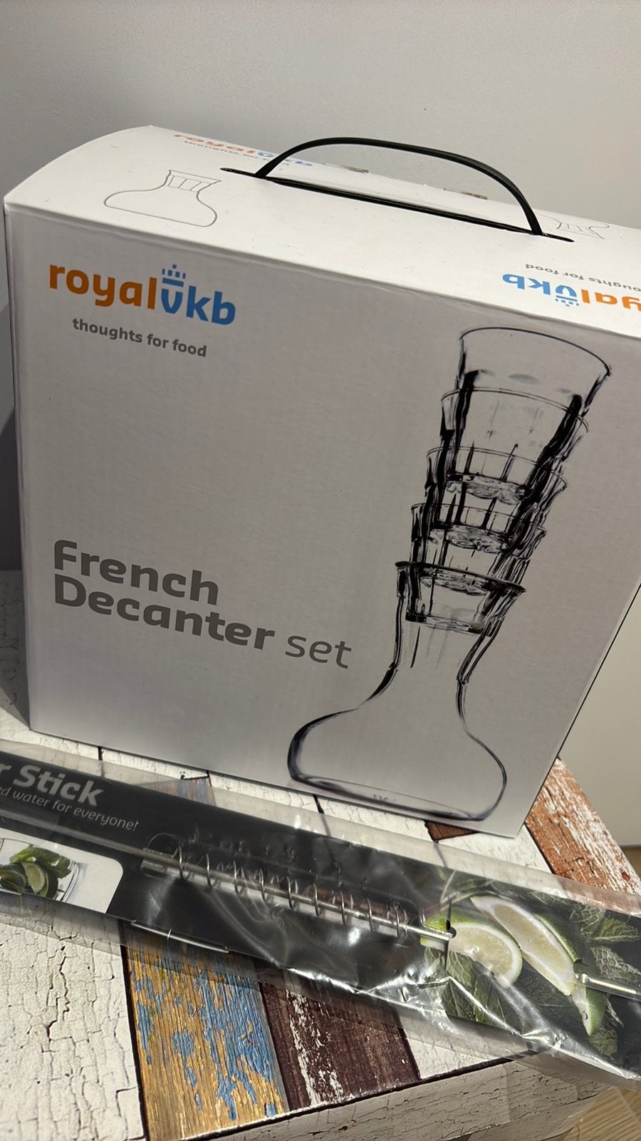 French Decanter set - Royal vkb, Huis en Inrichting, Ophalen, Glas of Glazen, Nieuw, Glas