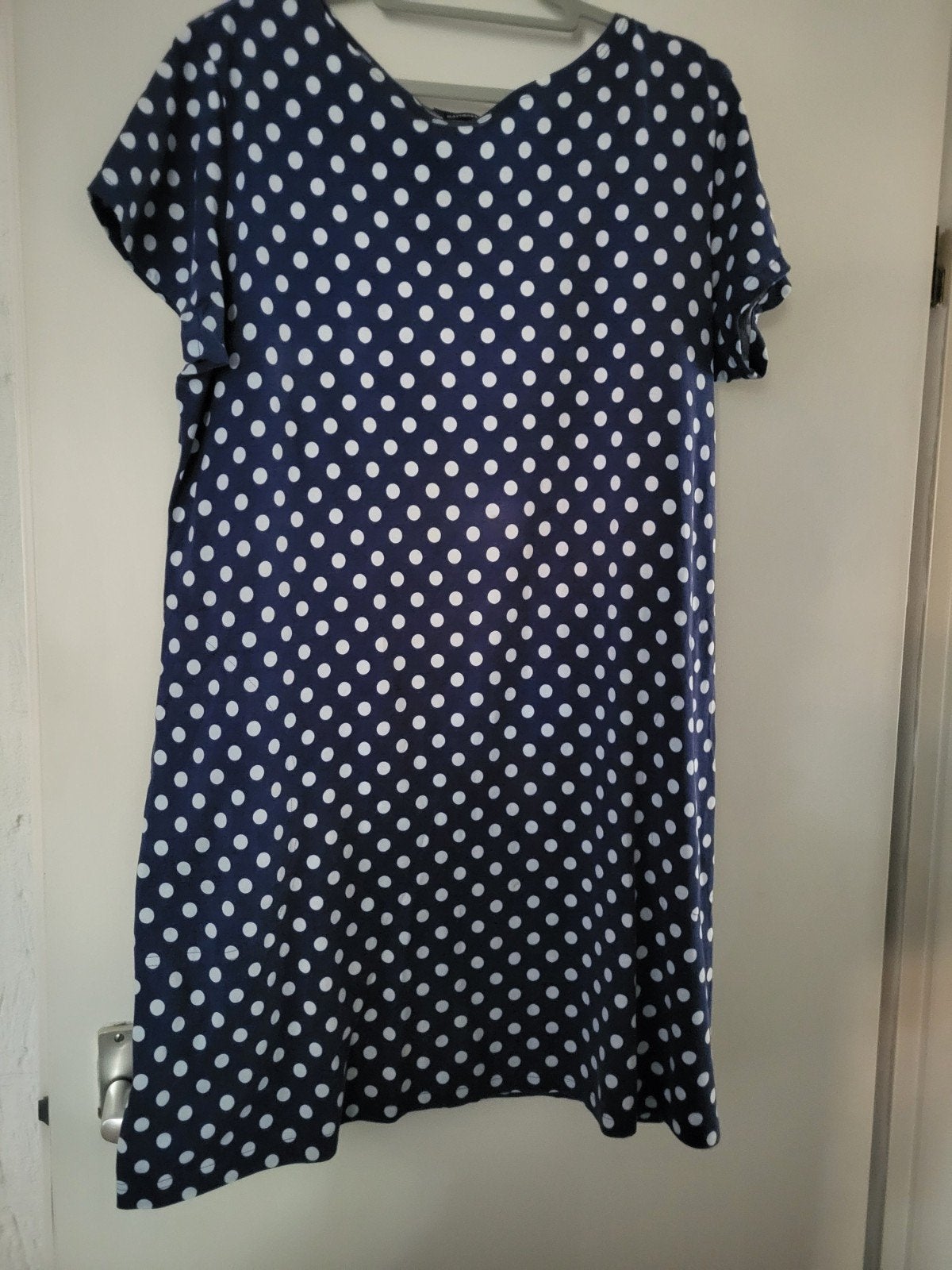 Marimekko 2XL jurkje/tuniek katoen blauw witte stip, Marimekko, Blauw, Jurk, Ophalen of Verzenden