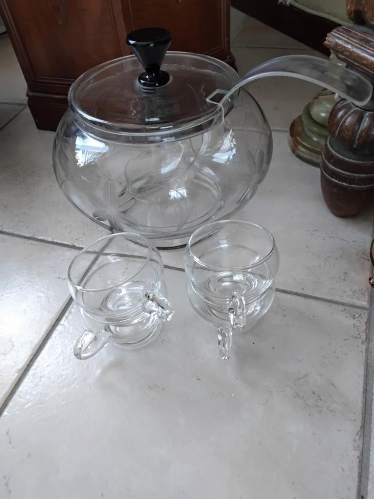 Antiek geslepen Bowl schaal, Ophalen of Verzenden, Rond, Glas