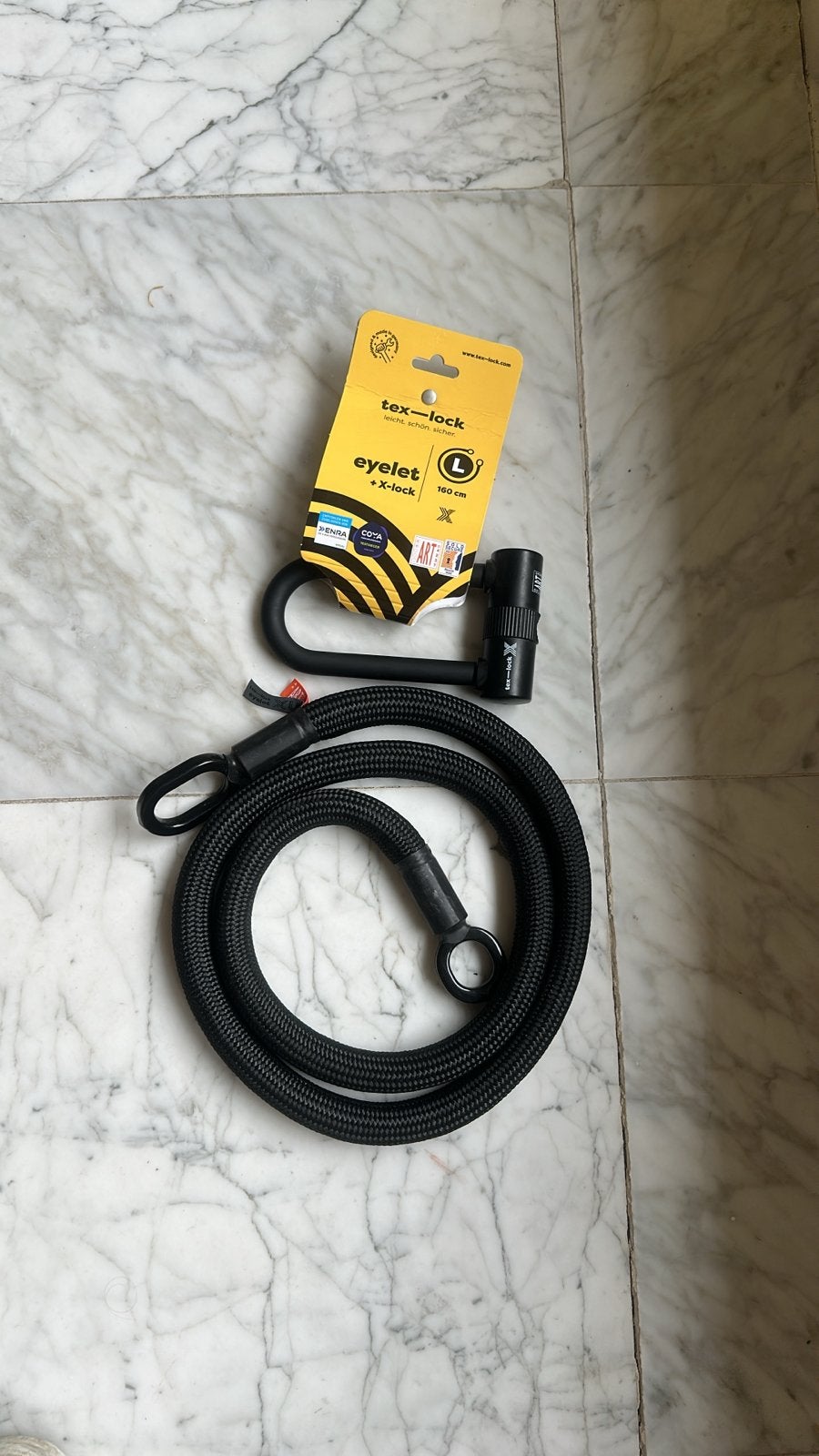 Tex-Lock Eyelet + X-Lock Fietsslot - 160 cm, Ophalen of Verzenden, Nieuw, Kettingslot