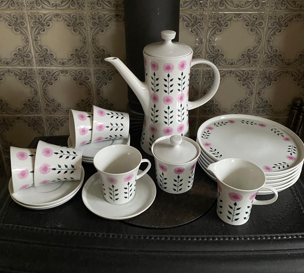 Vintage Koffieservies Melitta Paris met gebaksbordjes, Ophalen of Verzenden
