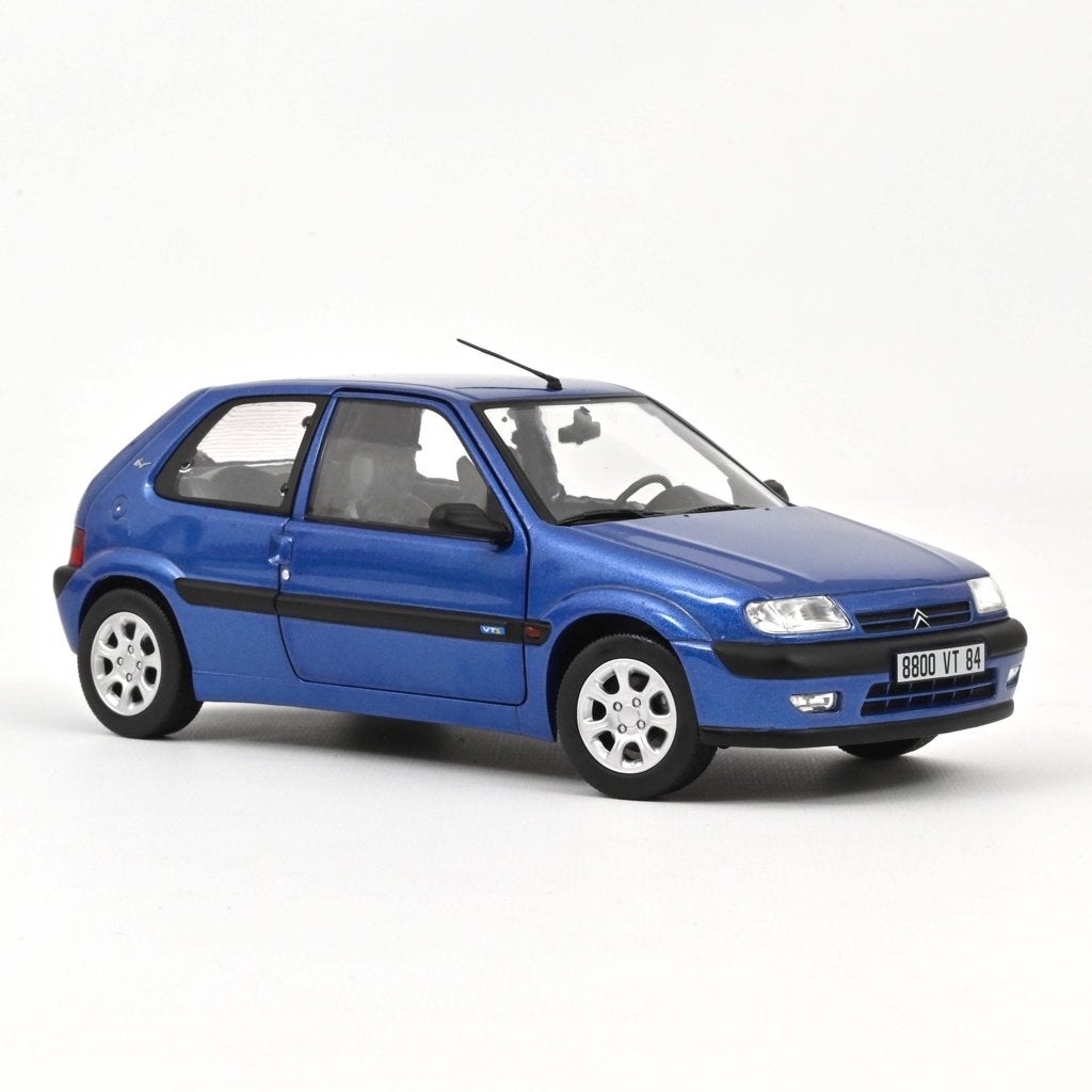 Citroen Saxo VTS 1996 blauw Norev 1:18, Ophalen of Verzenden, Nieuw, Auto, Norev