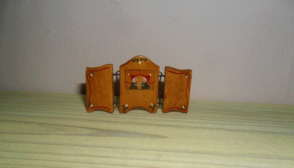 oud houten poppenkast kabouter figuren poppenhuis popje, Verzenden, Poppenhuis