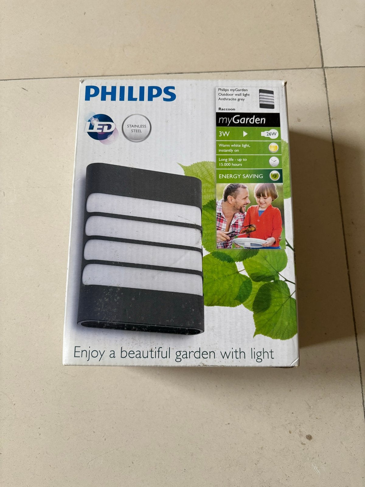 Philips myGarden Buitenwandlamp - Antracietgrijs LED 3W, Minder dan 50 watt, Wandlamp, Nieuw, Ophalen of Verzenden
