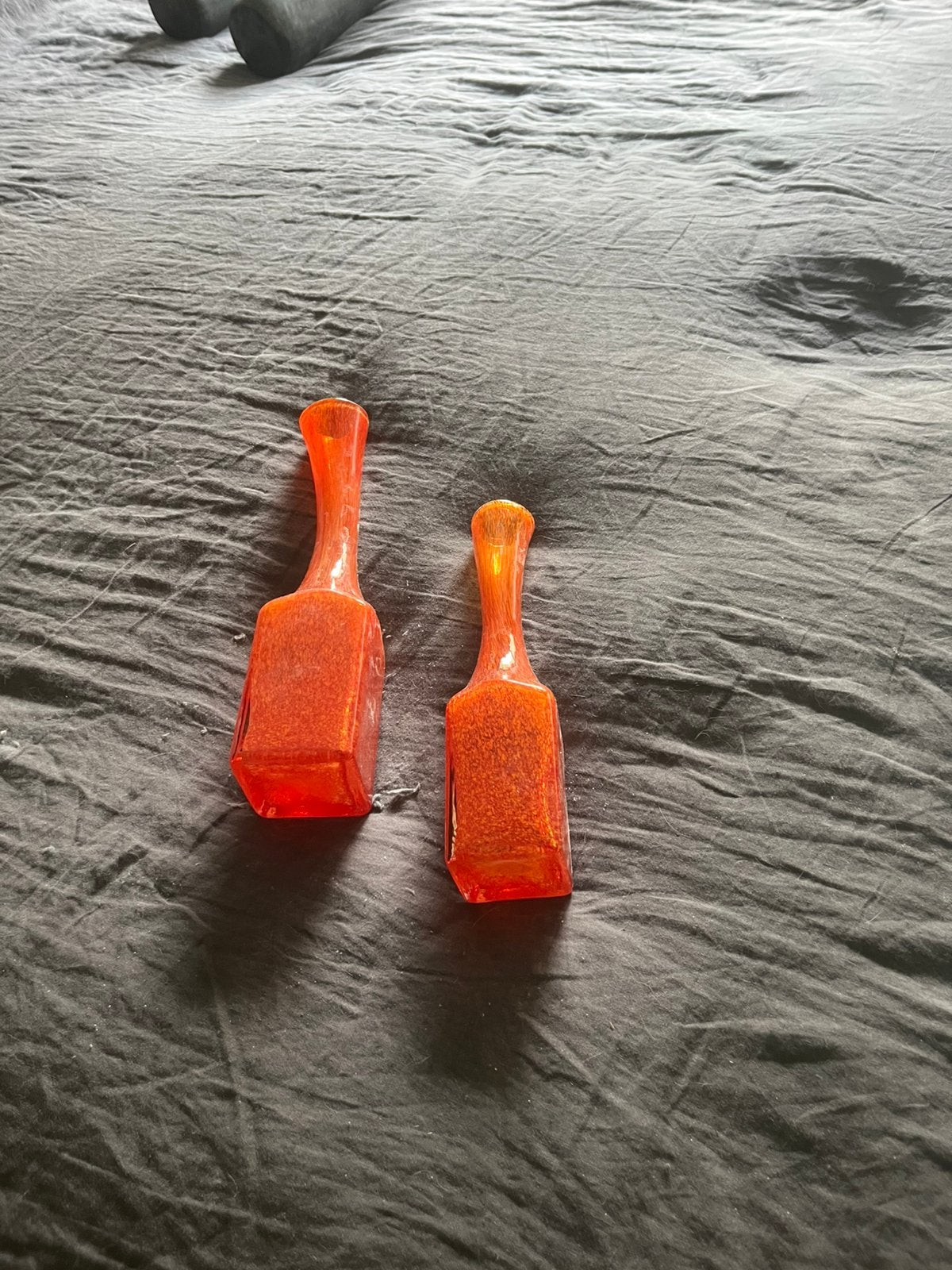 Mooie glzen siervazen, 36 cm, 8 cm, Oranje, Decoratieobject