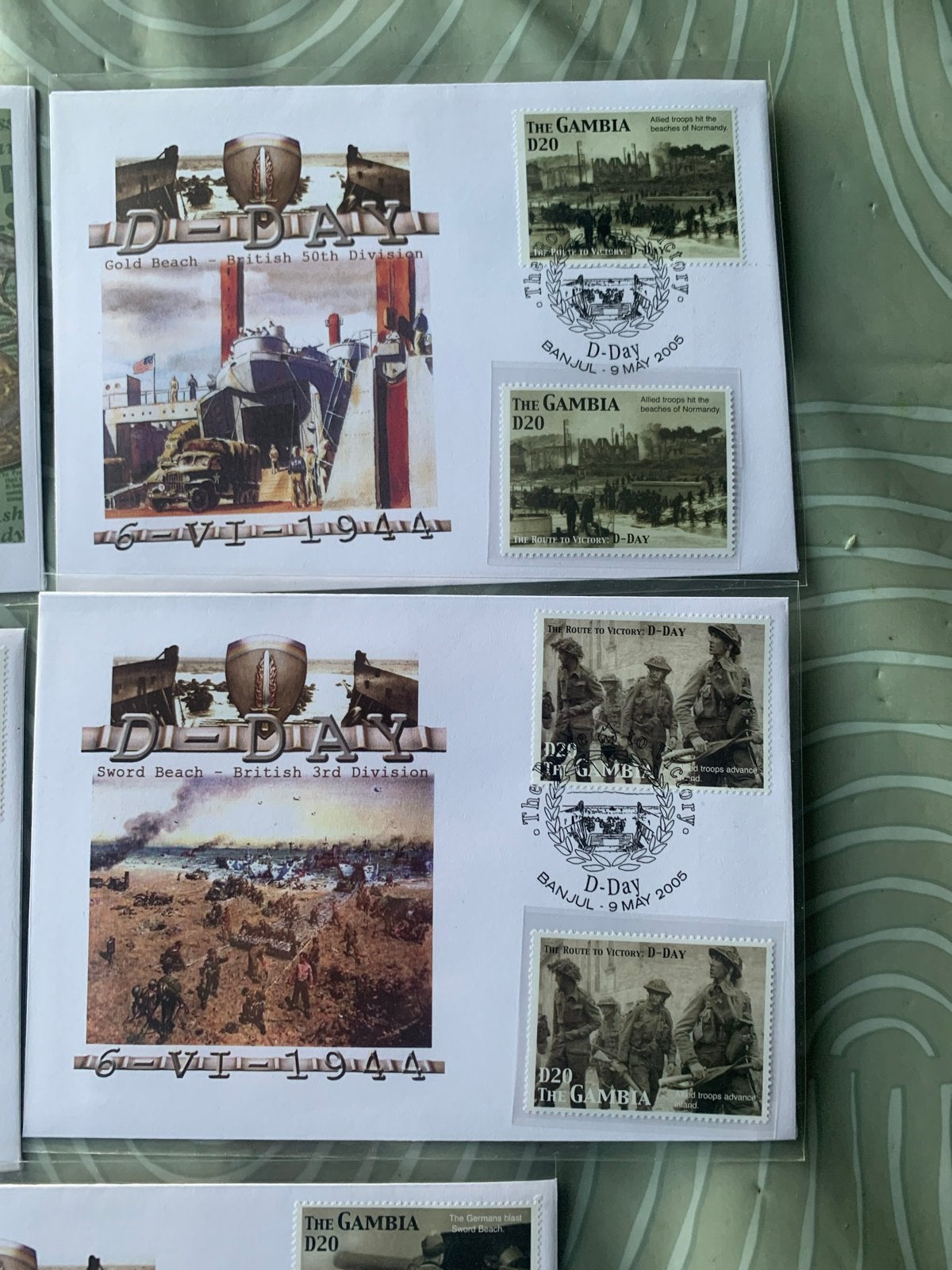 D-Day 'The Route to Victory' postzegelcollectie Gambia, Ophalen of Verzenden, Na 1940, Gestempeld
