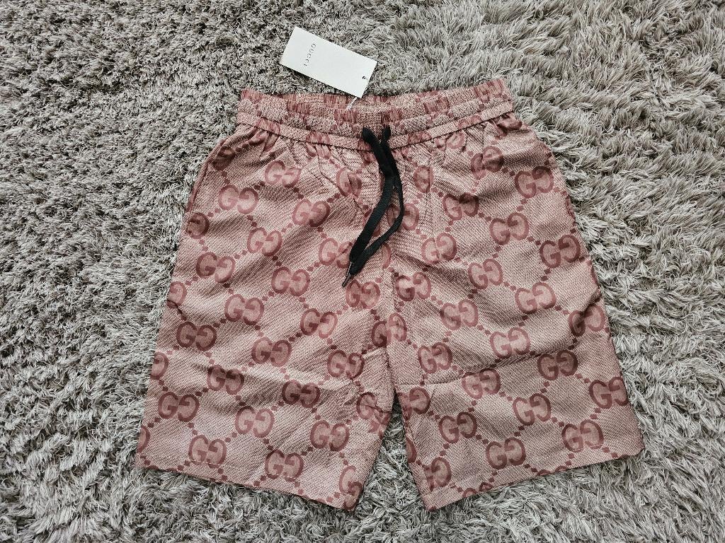 Gucci Monogram Boardshorts Beige maat M, Kleding | Heren, Badmode en Zwemkleding, Verzenden, Maat 48/50 (M), Beige, Zwemshort