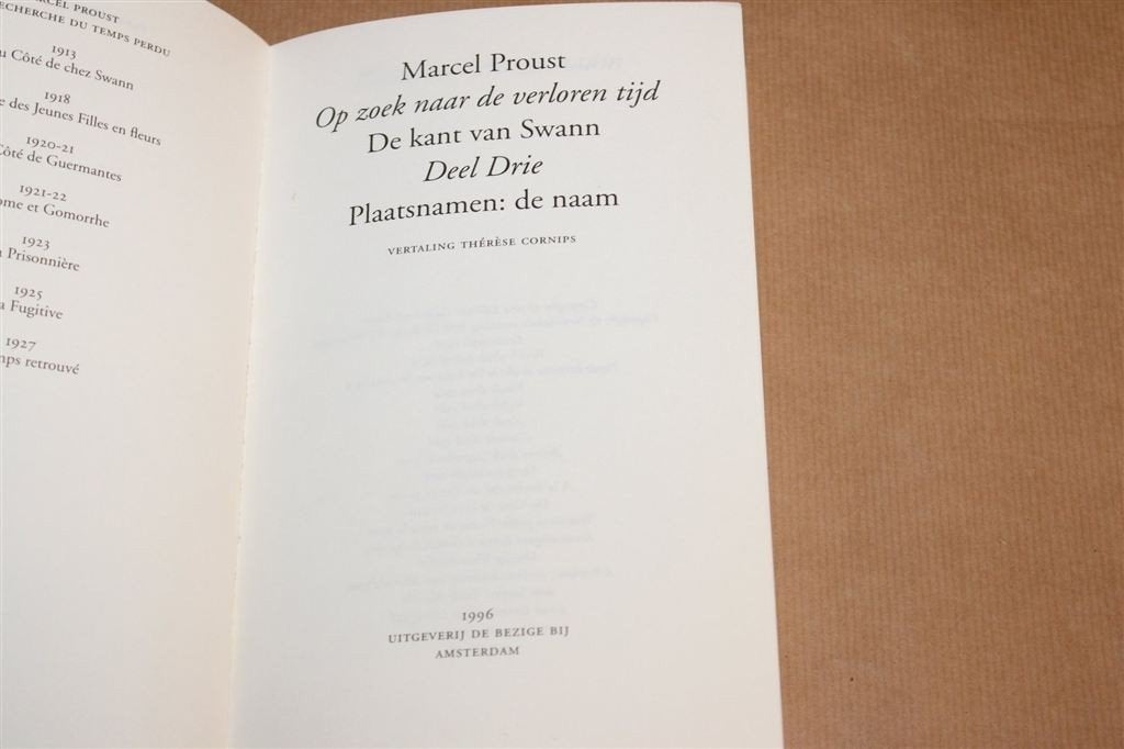 Plaatsnamen — Proust, De Kant van Swann, Deel 3, Ophalen of Verzenden, Gelezen
