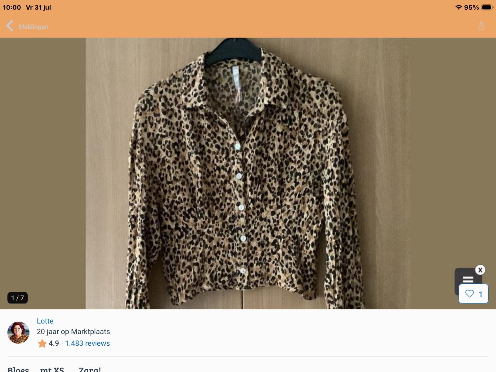Zara Blouse met Luipaardprint - Maat XS, Verzenden, Nieuw, Maat 34 (XS) of kleiner, Meerkleurig