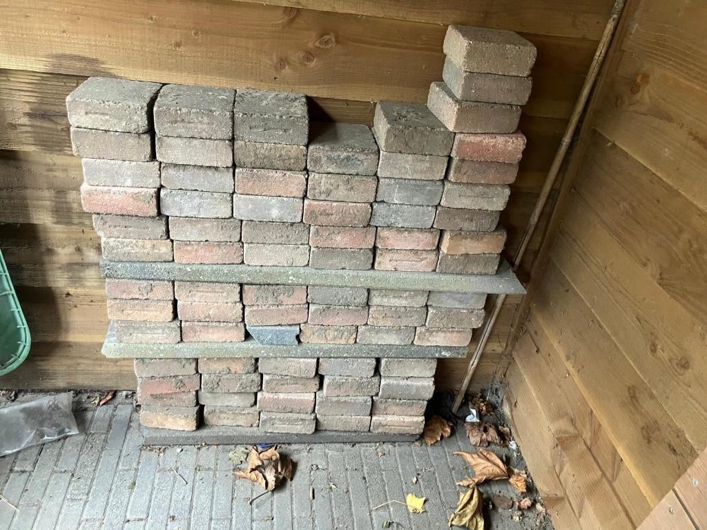 Stenen grijstinten, Tuin en Terras, Tegels en Klinkers, Ophalen, Gebruikt, Klinkers, Minder dan 5 m²
