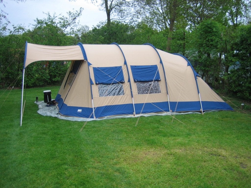 Tunneltent Vrijbuiter Michigan 6 Cotton DLX, Caravans en Kamperen, Tenten, Ophalen, Zo goed als nieuw, Tot en met 6