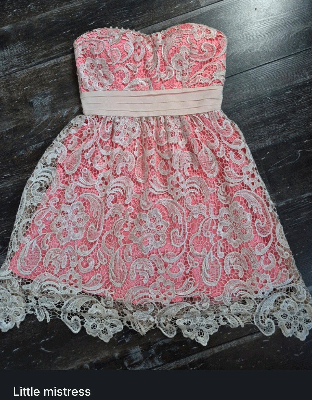 Little Mistress Kanten Strapless Jurk Roze Maat 38, Maat 38/40 (M), Ophalen of Verzenden, Zo goed als nieuw, Roze