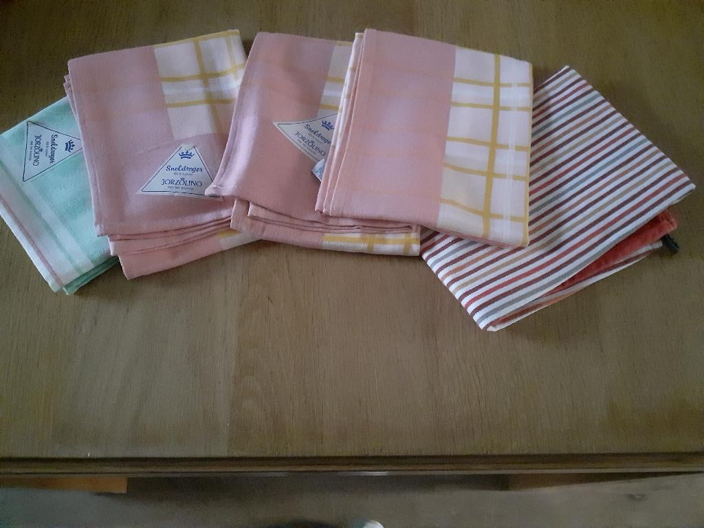 5 theedoeken nieuw, Ophalen of Verzenden, Nieuw, Overige kleuren, Theedoek of Handdoek
