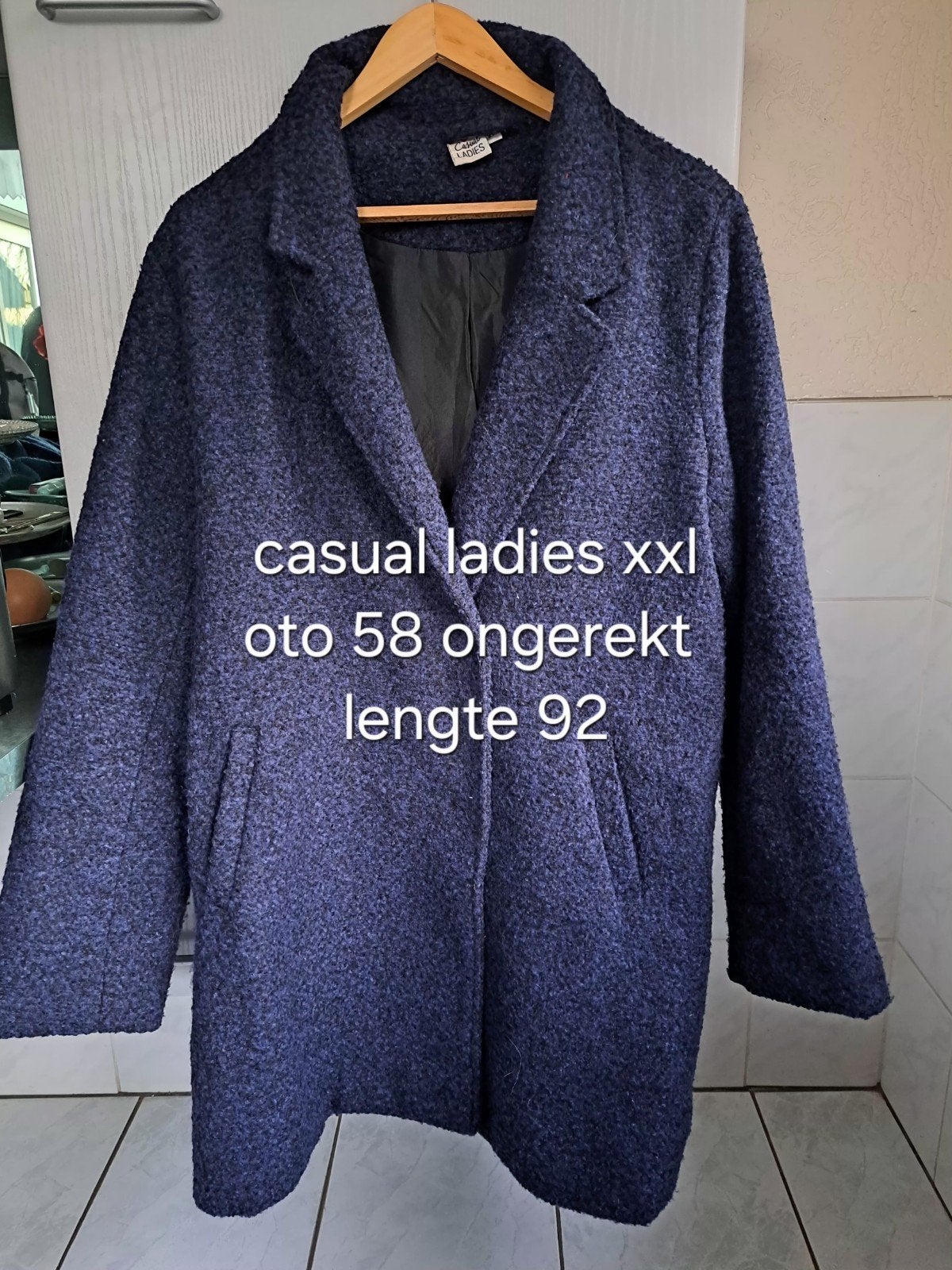 leuke blauw jas/mantel maat xxl, Blauw, Ophalen of Verzenden, Gedragen, Casual Ladies