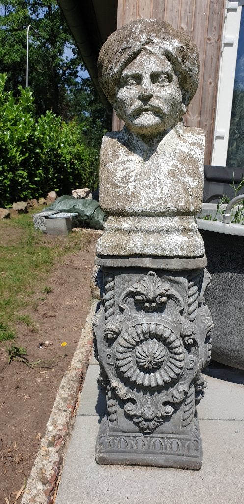 Oud beton borstbeeld Tipu Sultan, Tuin en Terras, Tuinbeelden, Ophalen