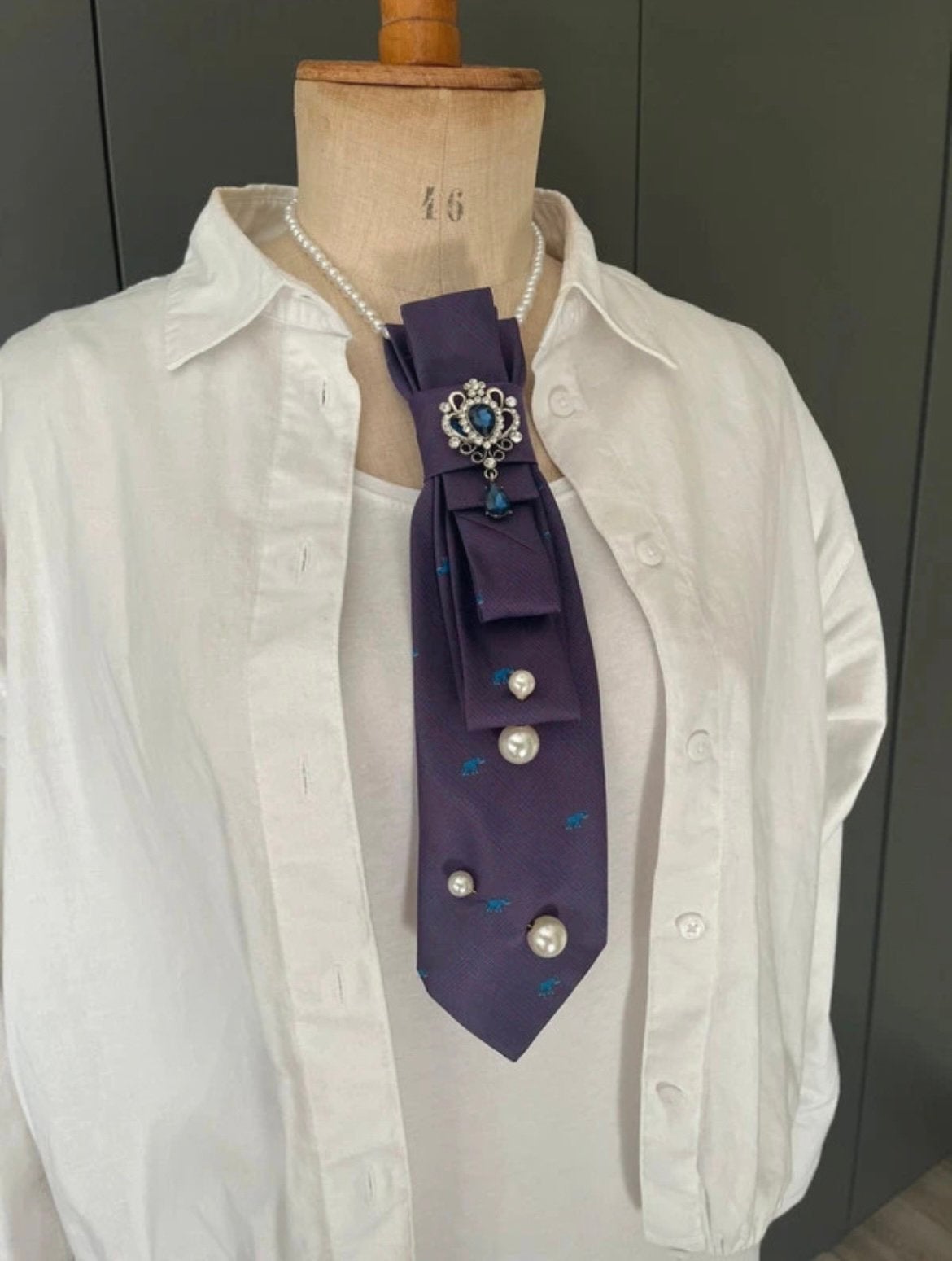 Leuke stropdasketting, handgemaakt, Ophalen of Verzenden, Nieuw, Paars, Overige materialen