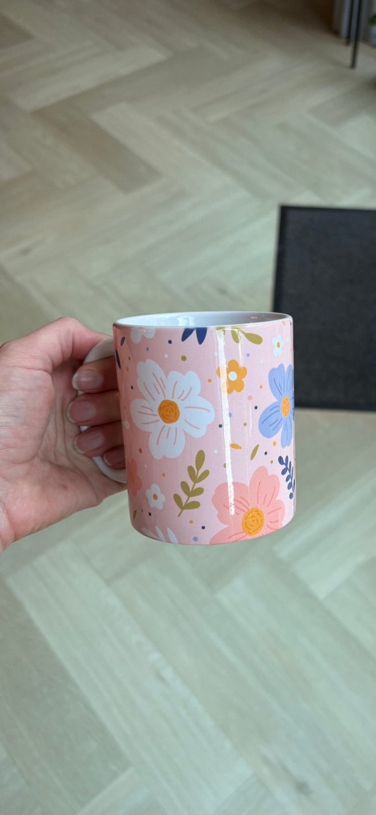 Mok met bloemenprint nieuw, Ophalen of Verzenden, Nieuw, Overige stijlen, Mok