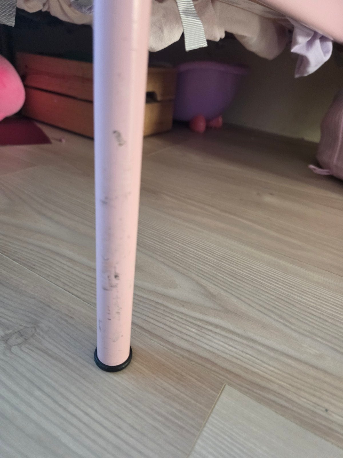 IKEA Minnen roze groeibed met matras, Verstelbaar, Zo goed als nieuw, 80 cm, Metaal