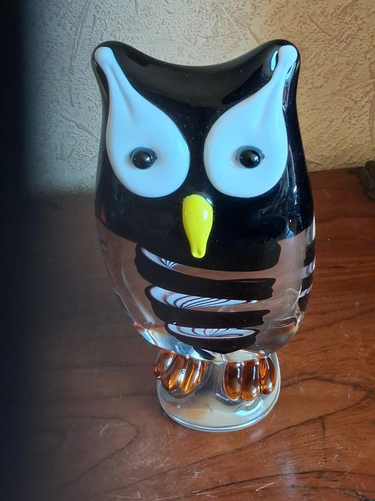 Murano Glazen Uil - Uniek Kleurrijk Kunstobject, Ophalen of Verzenden