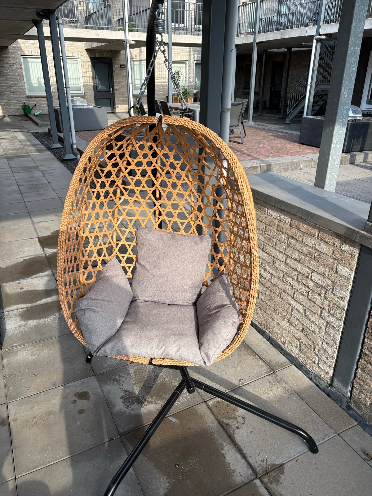 hangstoel met standaard en kussens, Ophalen, Gebruikt