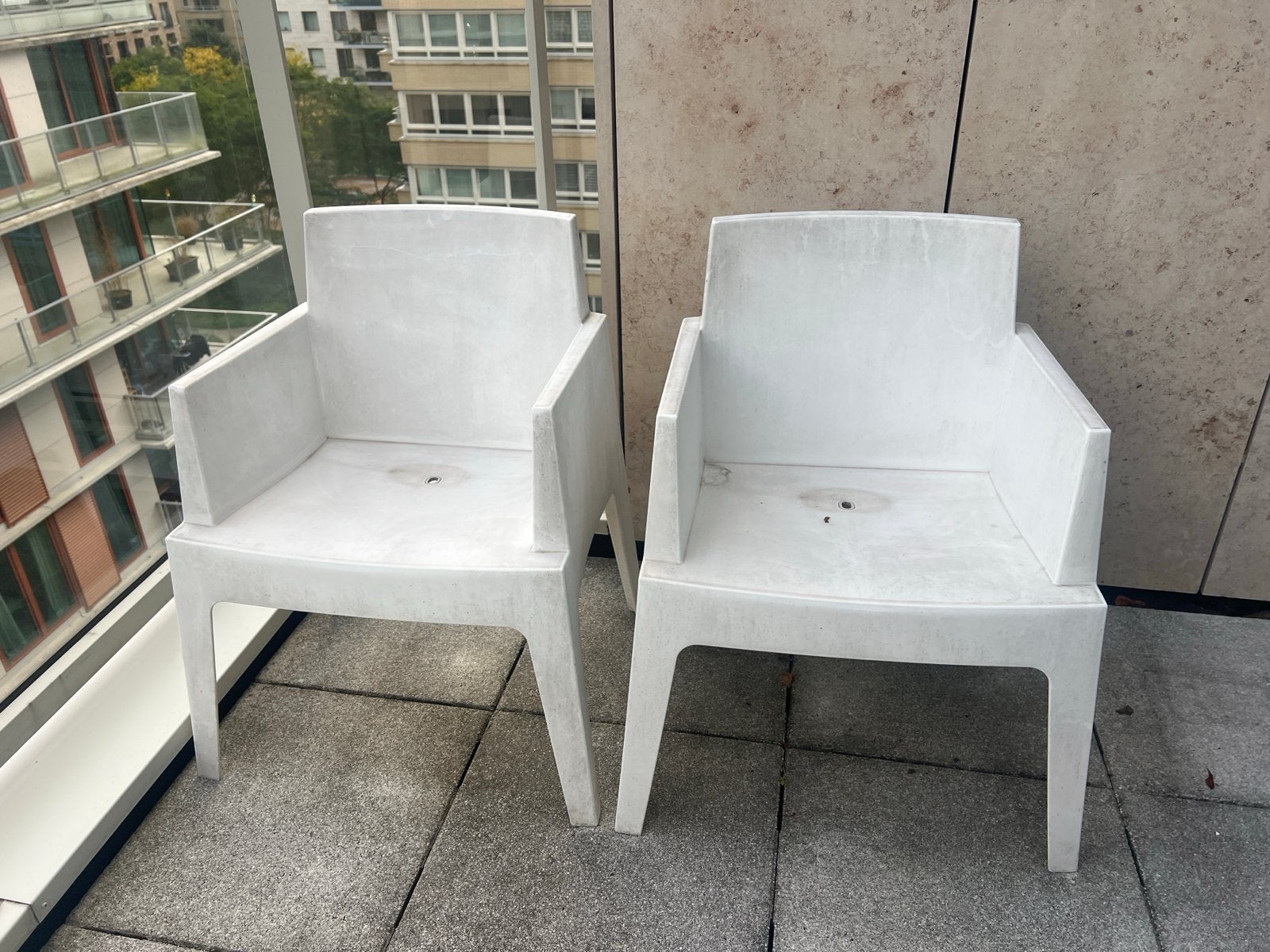 4 Hartman tuinstoelen met armleuning, Ophalen, Gebruikt, Kunststof
