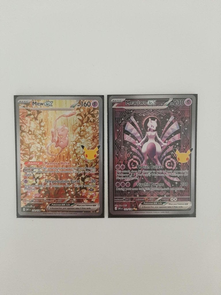 Mew ex 152/128 & Mewtwo ex 151/128, Ophalen, Zo goed als nieuw, Losse kaart, Foil
