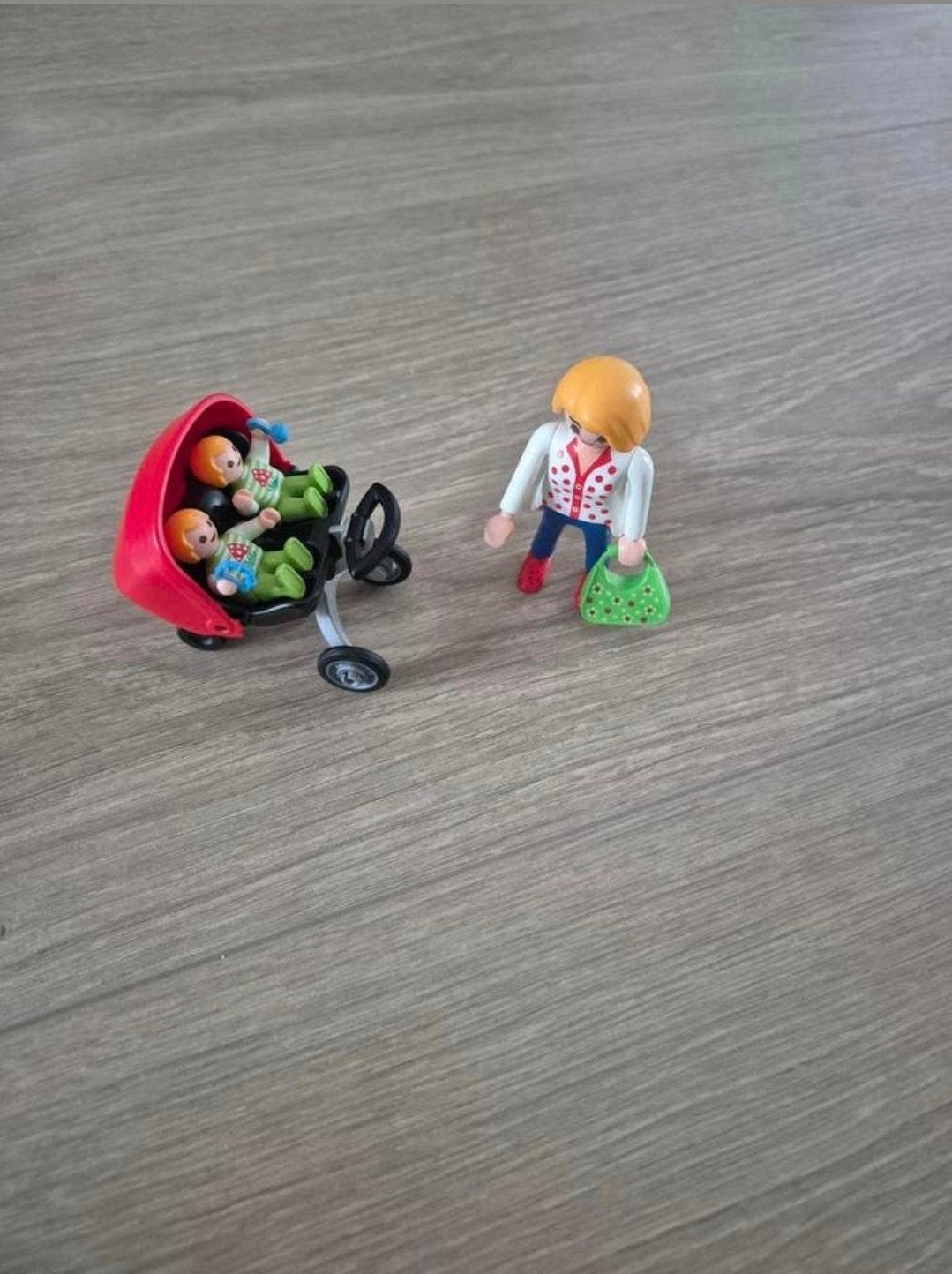 Playmobil 5573 Moeder met tweeling in kinderwagen, Ophalen of Verzenden, Gebruikt, Jongen of Meisje