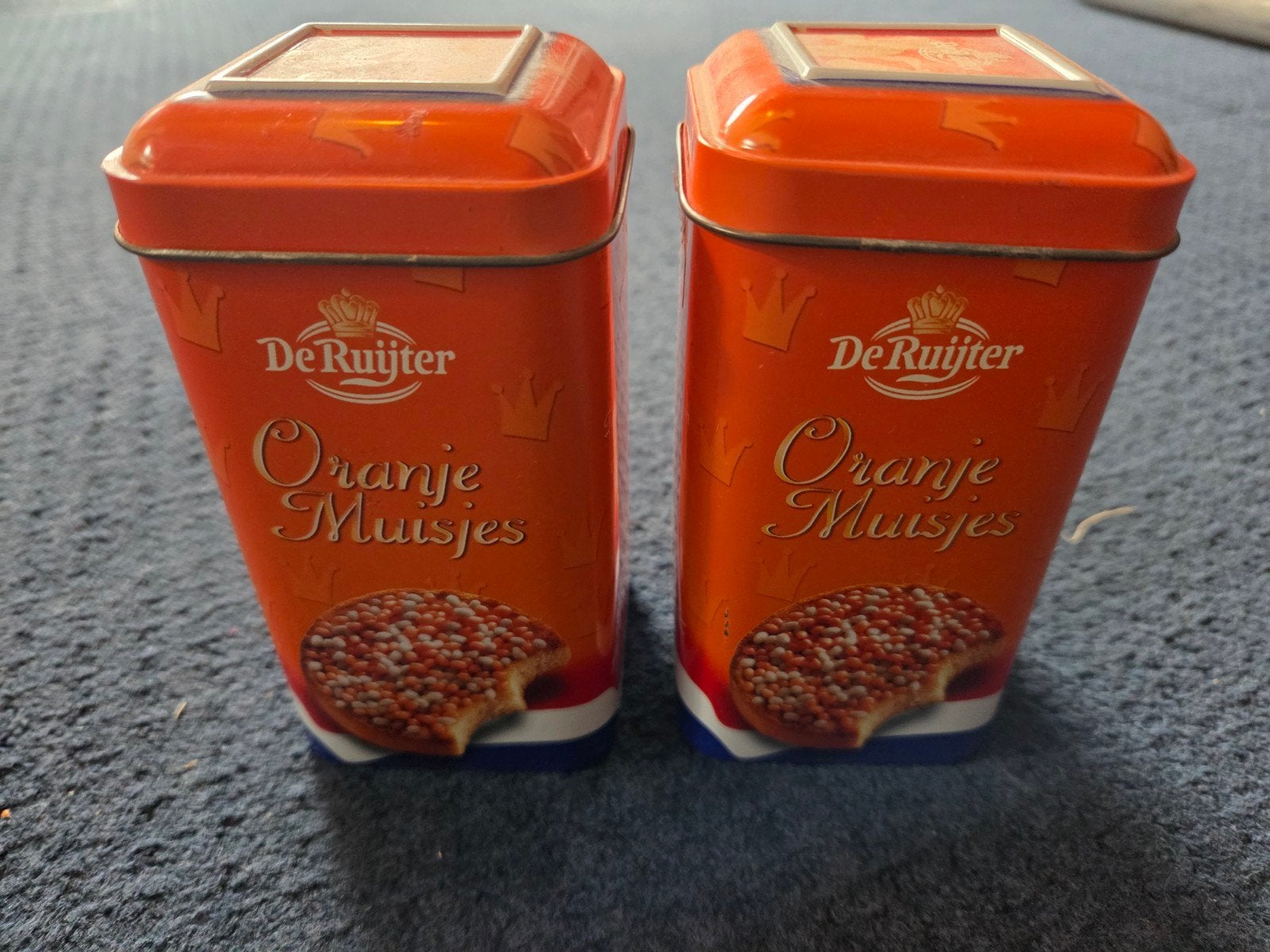 2x Vintage De Ruijter Oranje Muisjes blikken - 2004, Verzamelen, Ophalen of Verzenden