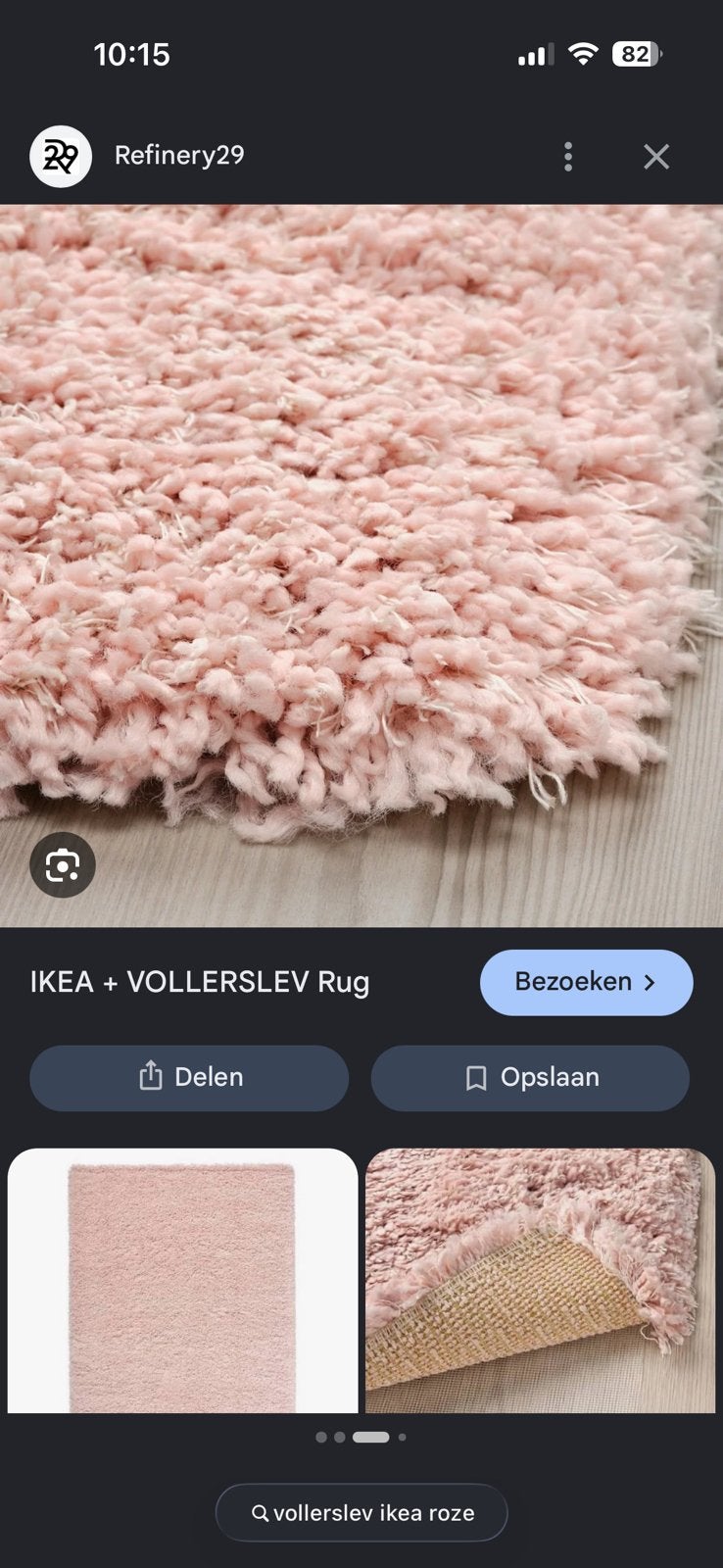 Lichtroze vloerkleed ikea Vollerslev, Ophalen, Zo goed als nieuw, Rechthoekig