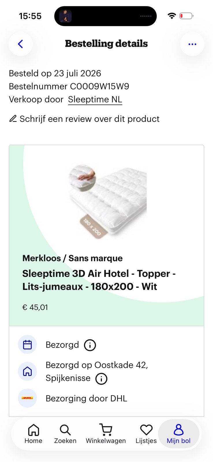 Topper, Ophalen of Verzenden, Zo goed als nieuw, Tweepersoons, 90 cm