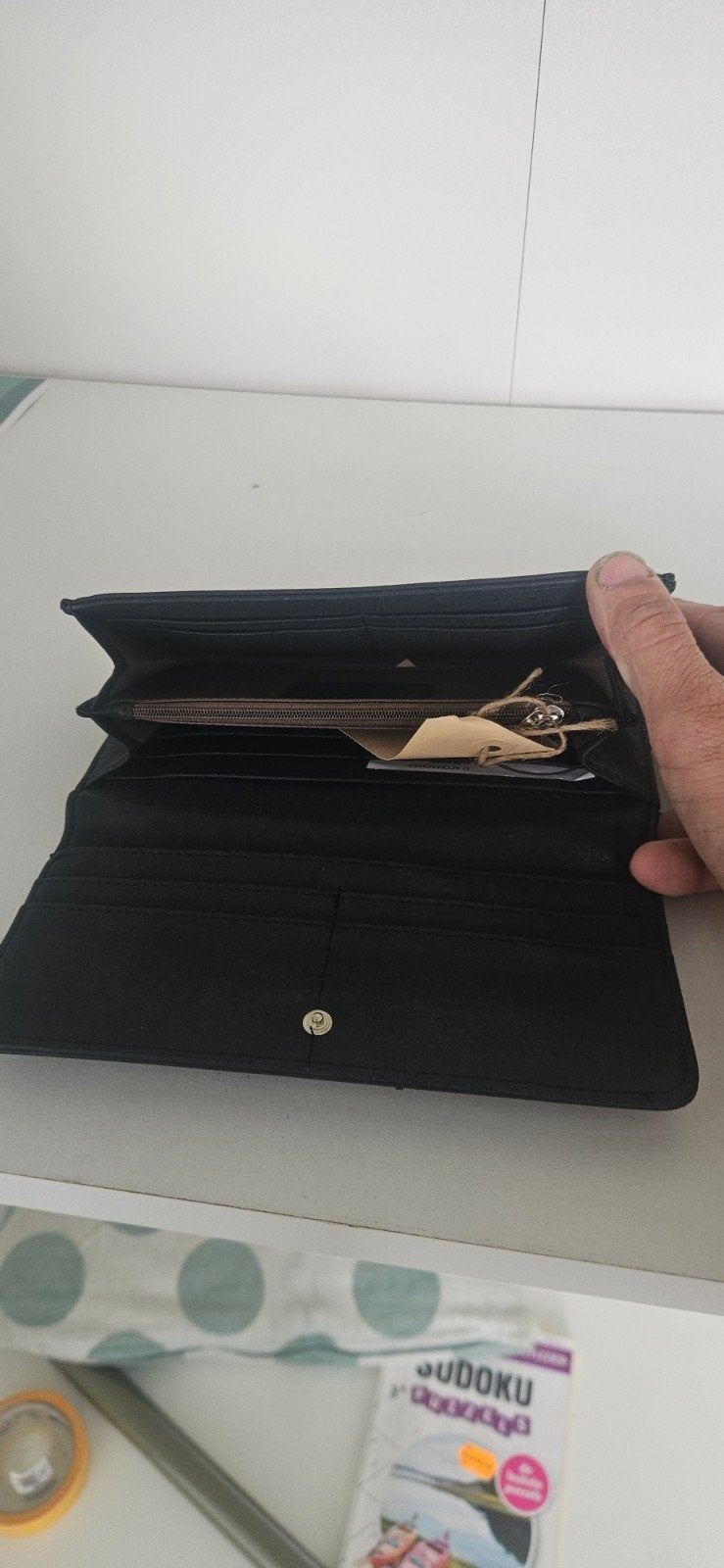 Zwarte portemonnee met knipsluiting, Overige merken, Overige kleuren, Nieuw, Ophalen of Verzenden