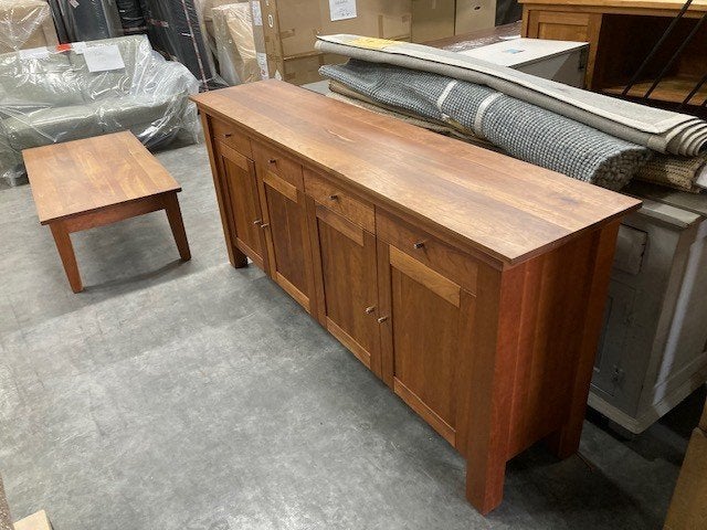 dressoir en salontafel warm houten kleur ALS NIEUW SET €250, Met lade(s), Ophalen of Verzenden, Zo goed als nieuw, 200 cm of meer