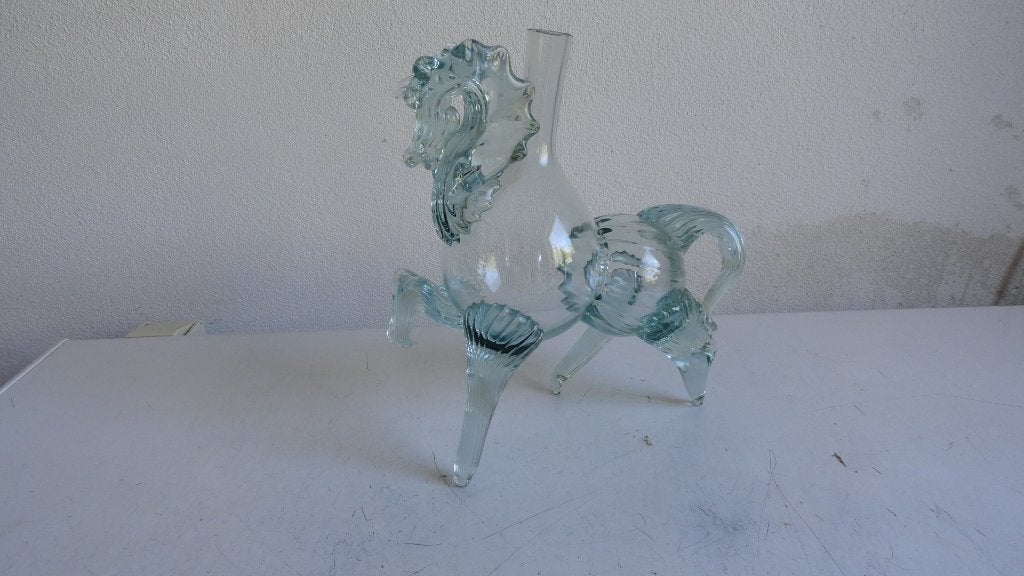 Murano glas fles in vorm van paard, mintgroen handgemaakt, Ophalen of Verzenden