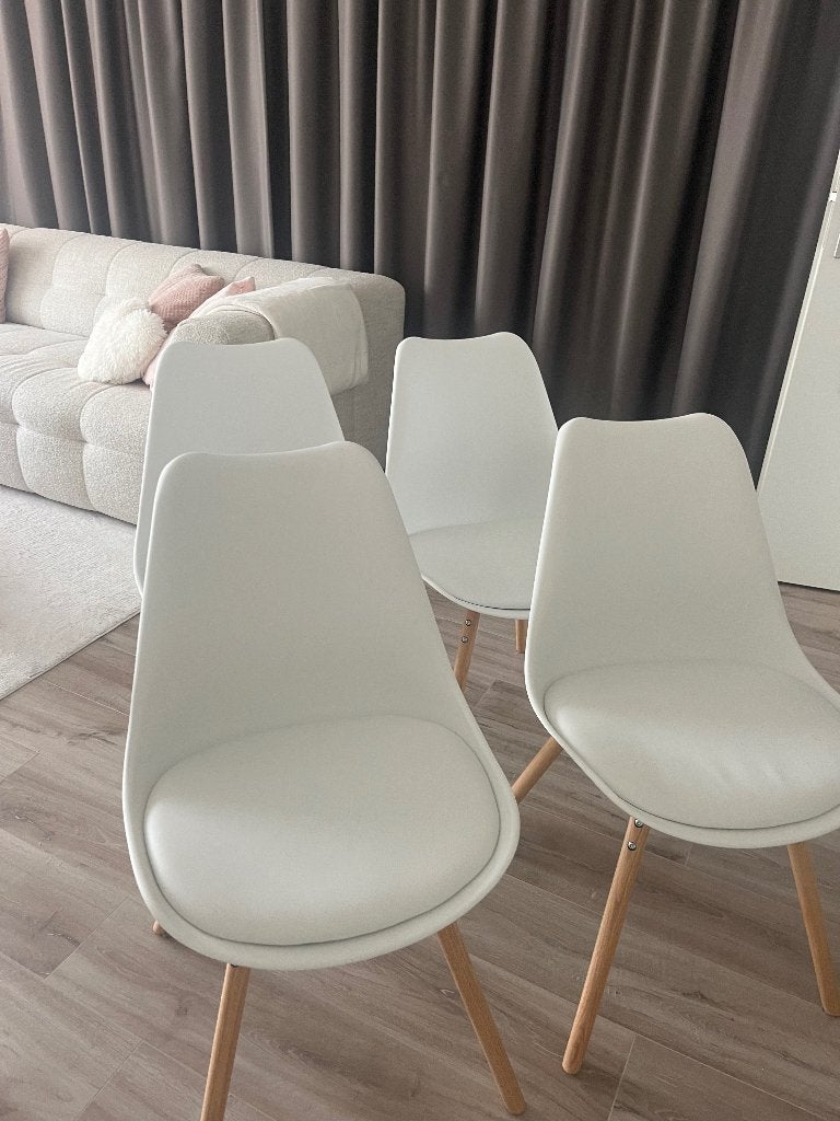 4 Witte eetkamerstoelen jysk kastrup, Ophalen, Zo goed als nieuw, Wit, Vier