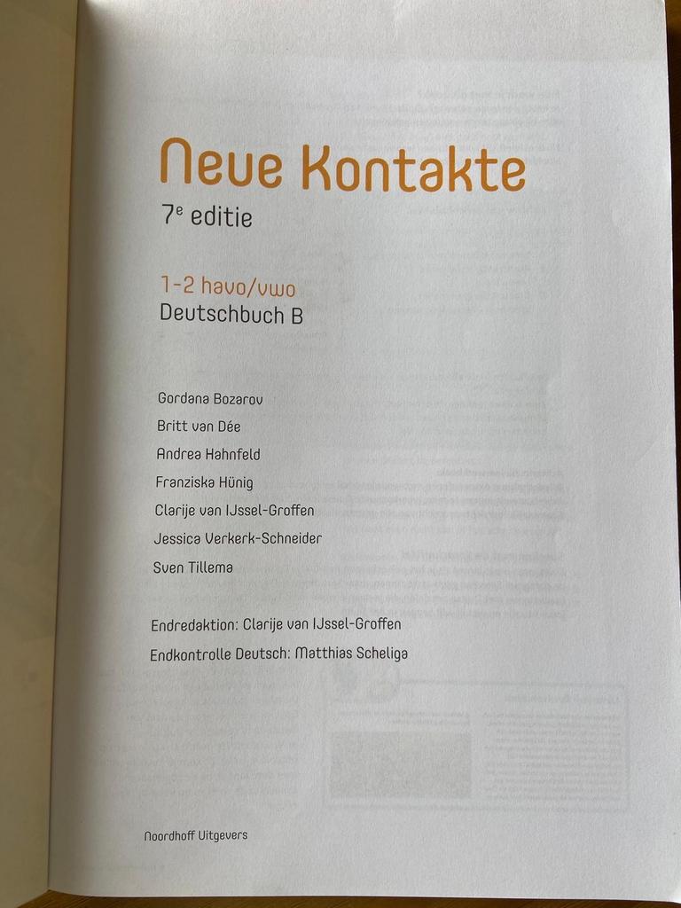 Neue Kontakte Duits leerboek B 1-2 havo/vwo 7e editie, Ophalen of Verzenden, Zo goed als nieuw, Non-fictie