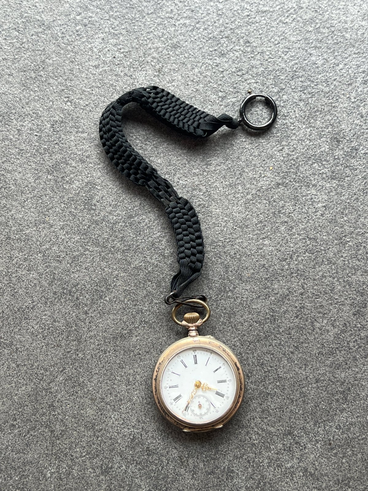 Antiek Zakhorloge Galonne 0.800 Zilver met Ketting, Overige merken, Zakhorloge, Ophalen of Verzenden, Met ketting